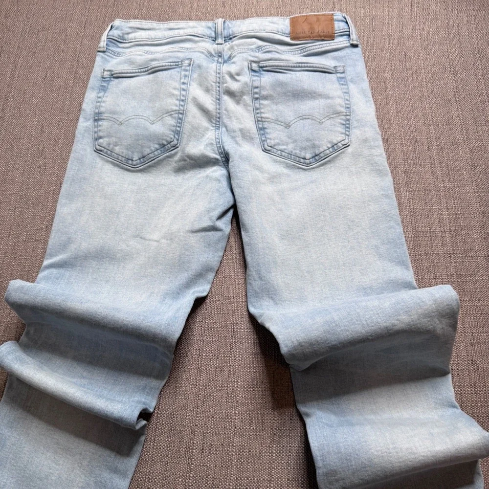 American Eagle Airflex+ Skinny Jeans Mens 33x32 Light Wash Stretch Denim